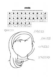 English Worksheet: parts of face