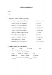 English Worksheet: Asking for meaning 