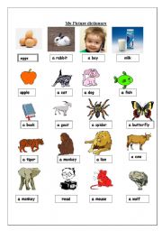 English Worksheet: Words for kids