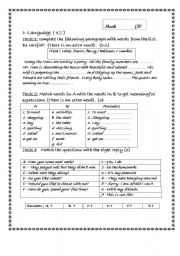 English Worksheet: mid term test 2