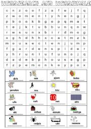 English Worksheet: wordsearch and wordjumble