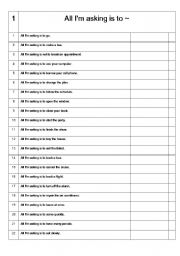 English Worksheet: All I am asking is to