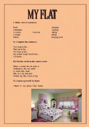 English Worksheet: my flat