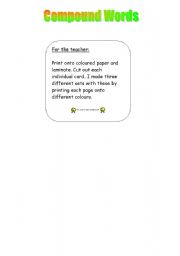 English Worksheet: compound works