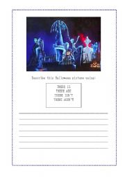 English Worksheet: Halloween picture description