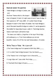 English Worksheet: reading comprehension