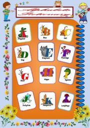 English Worksheet: Alphabet Pictionary***A to L**