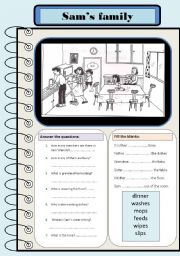 English Worksheet: Sam,s family