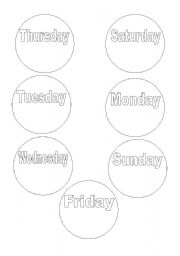 English Worksheet: days of the week caterpillar craft