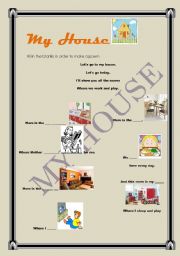 English worksheet: My house