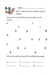 English worksheet: Lower/upper letters