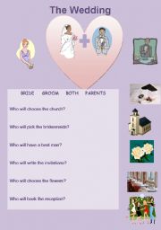 English Worksheet: The Wedding - practise of WILL