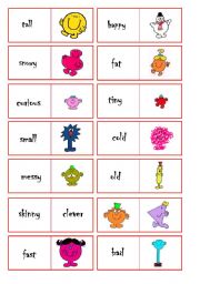 English Worksheet: Adjectives domino