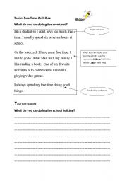 English Worksheet: model essays