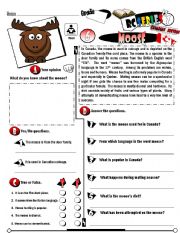 English Worksheet: RC Series_Canadian Edition_06 Moose (Fully Editable) 