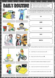 English Worksheet: Daily Routine