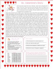 English Worksheet: Valentines Day - Origin