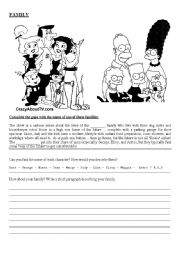 English Worksheet: Family