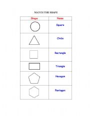 English worksheet: Learning Shapes