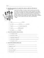 English Worksheet: Reading for very basic students