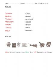 English Worksheet: test about subject school