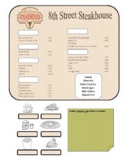 English Worksheet: Food - Ordering Food