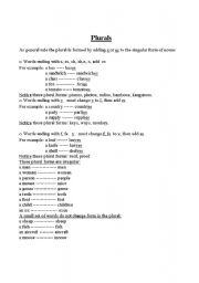 English worksheet: Plural 