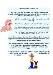 English Worksheet: the dog and the donkey