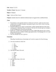 English Worksheet: lessonplan