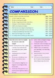 English Worksheet: COMPARISION