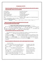 English Worksheet: language practice