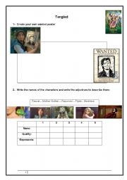 English Worksheet: Tangled Movie