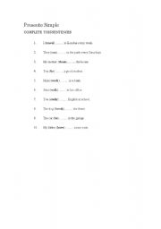 English worksheet: present simple