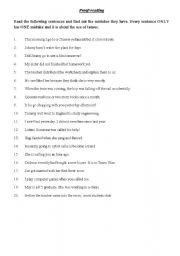 English worksheet: proofreading 