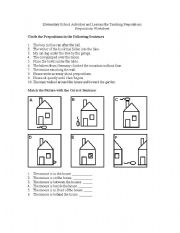 English worksheet: preposition