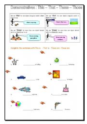 English Worksheet: Demonstratives: This - That  - These  - Those