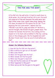 English Worksheet: The fox and the goat
