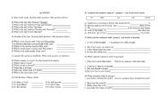 English worksheet: Time and Going to