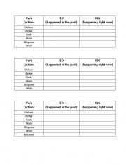 English worksheet: Verbs with -ed and -ing 