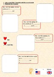 English Worksheet: months and seasons
