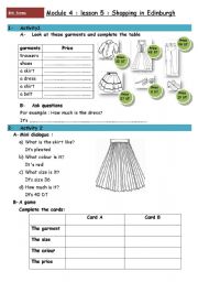 English Worksheet: clothes