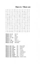 English Worksheet:    There is