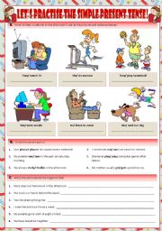 English Worksheet: Lets practise the simple present tense!