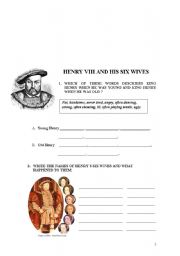 English Worksheet: HENRY VIII