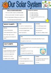 English Worksheet: The Planets and The Solar System