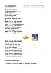 English Worksheet: Yellow Submarine