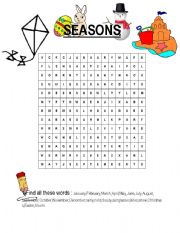 Seasons vocabulary 