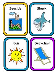 English Worksheet: SUMMER - Colorful Flashcards part 3 !!!! 