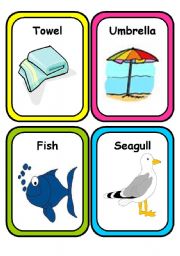 English Worksheet: SUMMER - Colorful Flashcards part 2 !!!