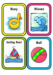 English Worksheet: SUMMER - Colorful Flascards part 1 !!!